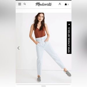 Madewell Paperbag Classic Straight Jeans in Broomfield Wash